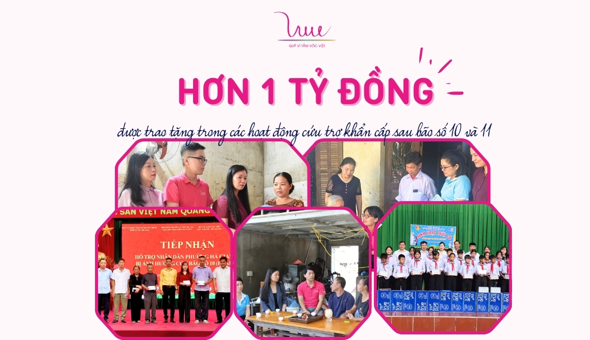 Hơn 1 tỷ đồng được trao tặng trong các hoạt động cứu trợ khẩn cấp sau bão số 10 và 11